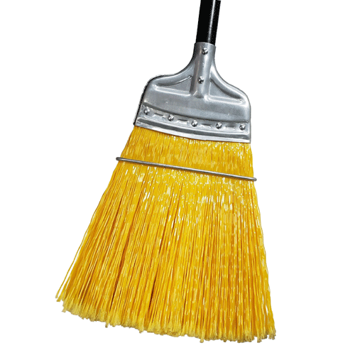 Industrial broom, upright broom, heavy-duty broom, metal cap broom