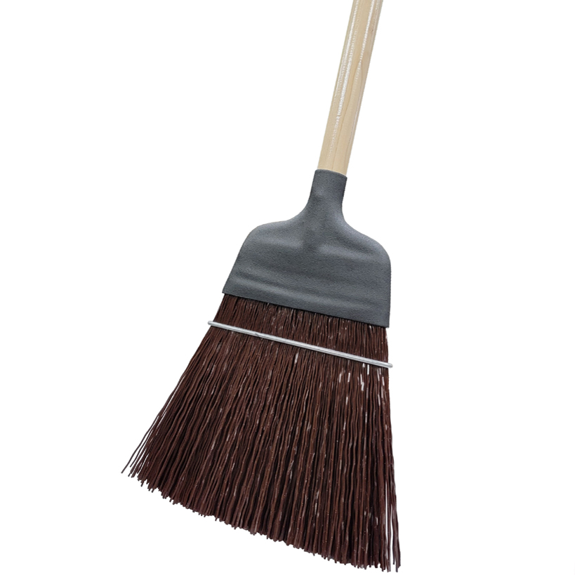 Industrial Grade Stiff Bristle Upright Broom Wood Handle